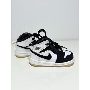 Nike Air Jordan 1 Mid Shoes Toddler TD Size 4C Black White Panda DQ8425-010